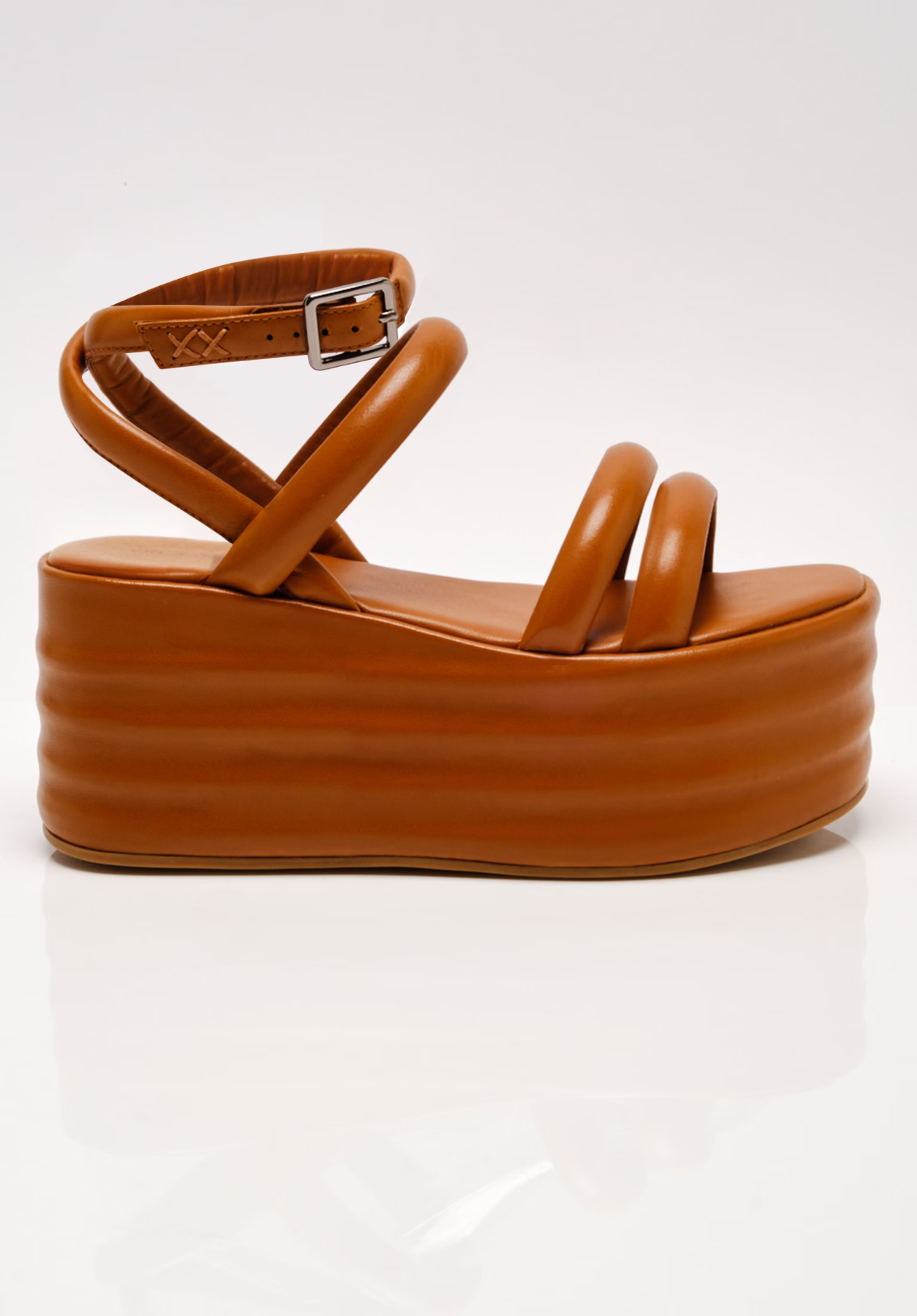 Free People Iris Flatform Sandals - Luggage Leather