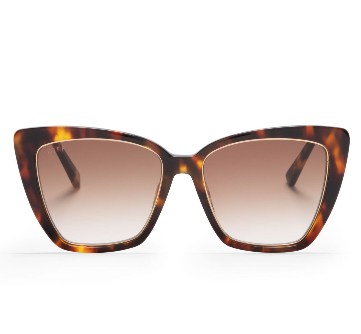 DIFF Eyewear - Becky IV - Amber Tortoise Brown Gradient Polarized Sunglasses