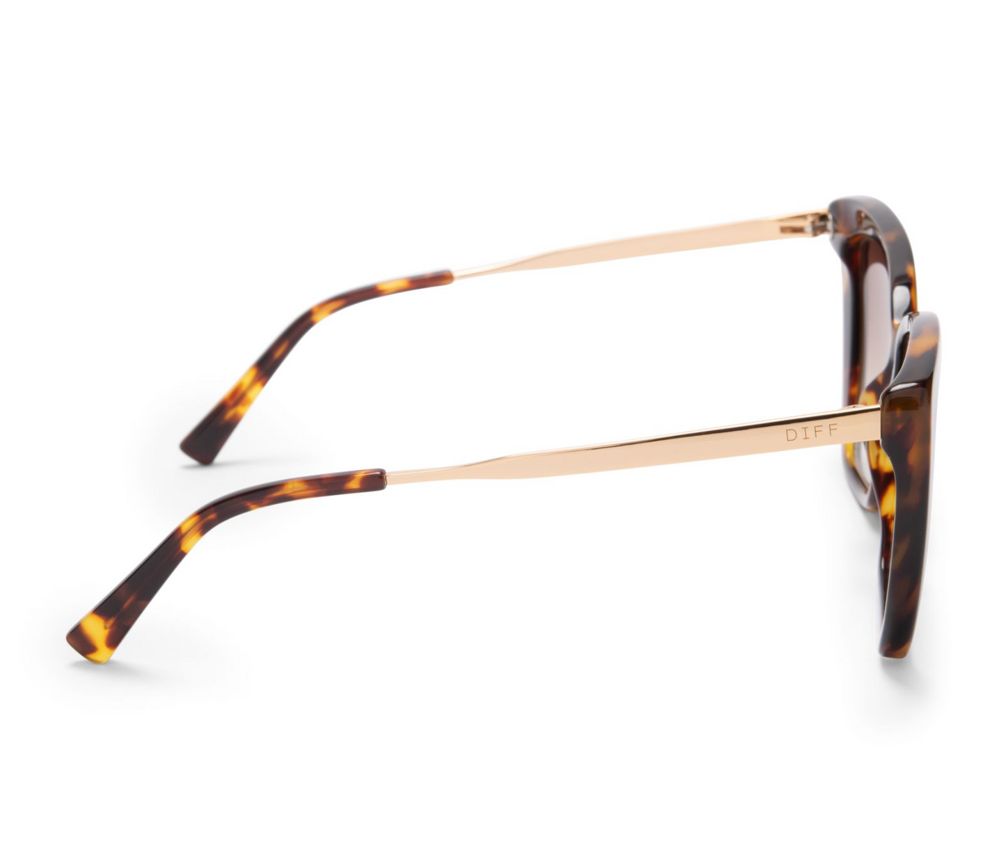 DIFF Eyewear - Becky IV - Amber Tortoise Brown Gradient Polarized Sunglasses