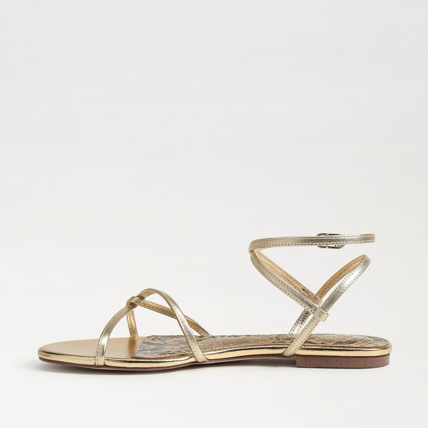 Sam Edelman Ellina Strappy Flat Sandal - Amber Gold Leather