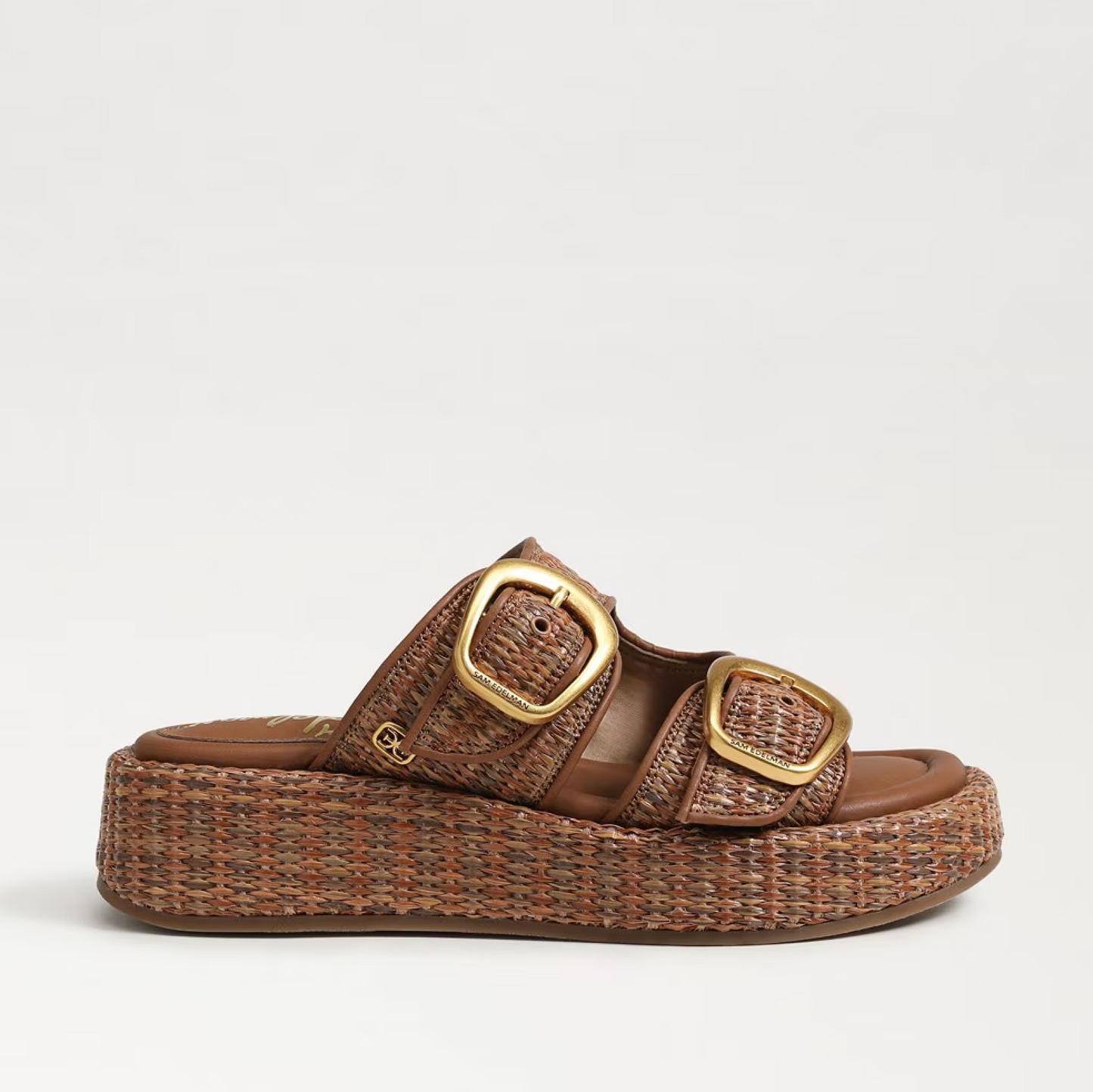 Sam Edelman Nerissa Platform Slide Sandal - Cuoio Brown Basketweave