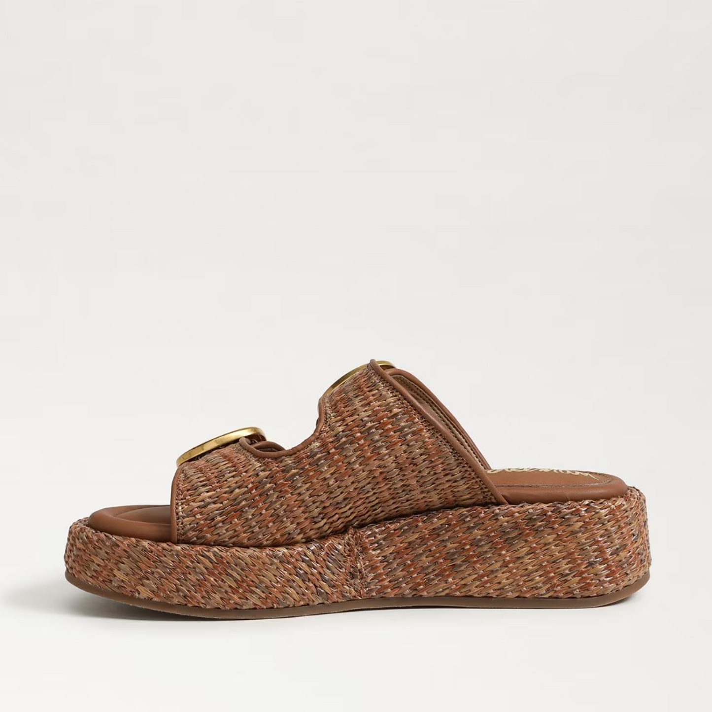 Sam Edelman Nerissa Platform Slide Sandal - Cuoio Brown Basketweave