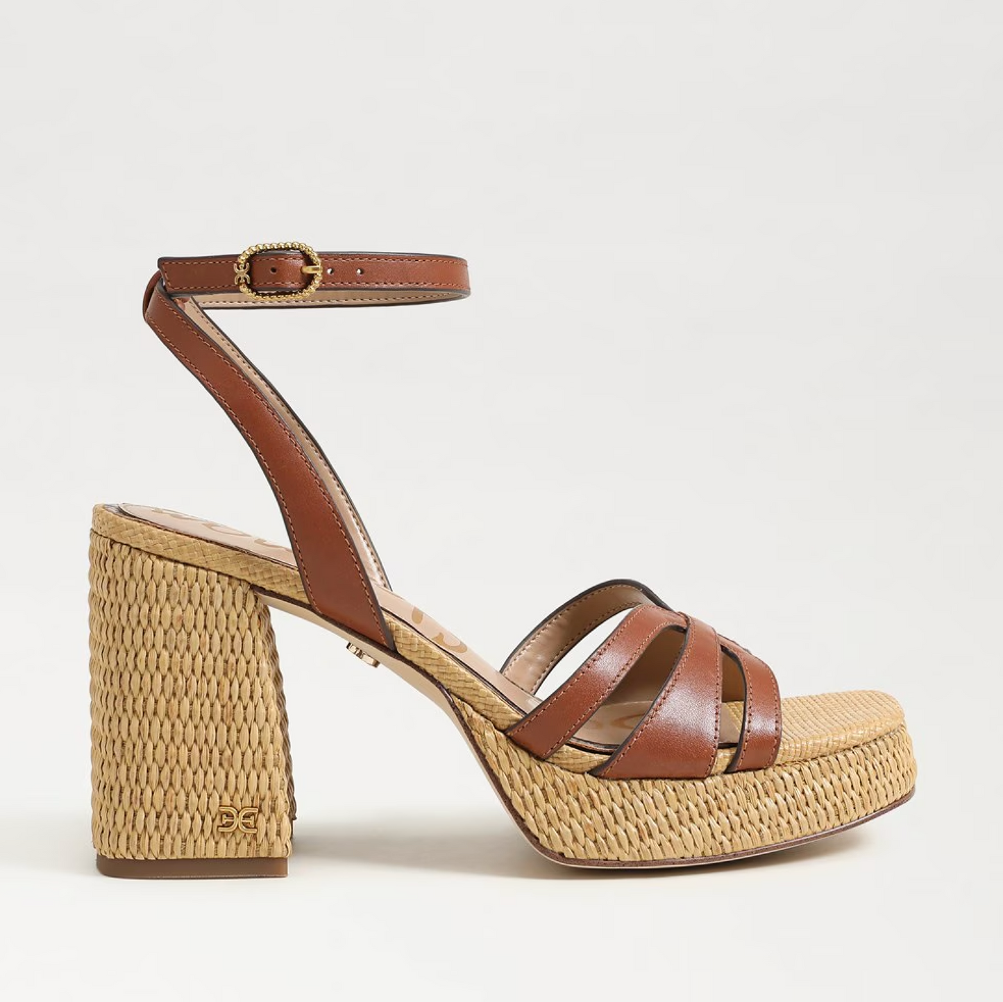 Sam Edelman Reese Platform Heel Sandal - Cognac Brown Leather