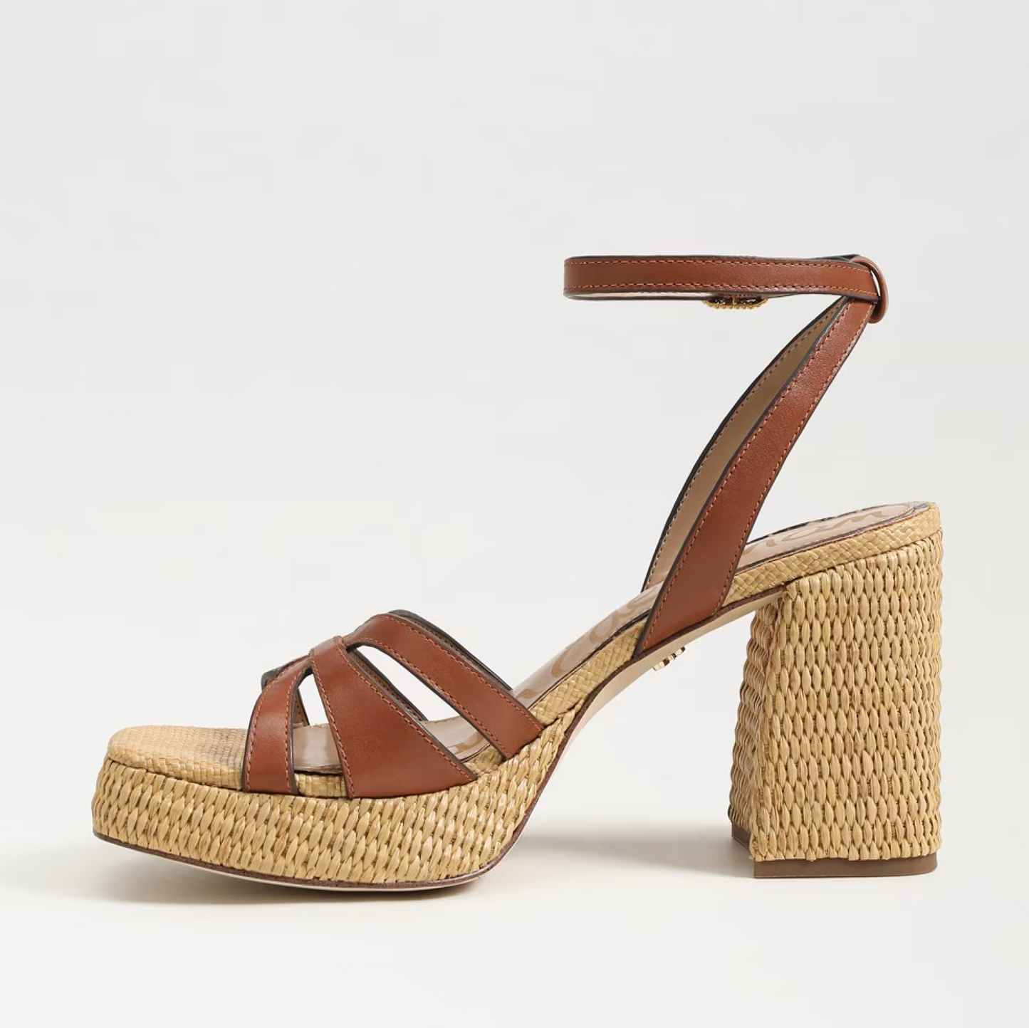 Sam Edelman Reese Platform Heel Sandal - Cognac Brown Leather