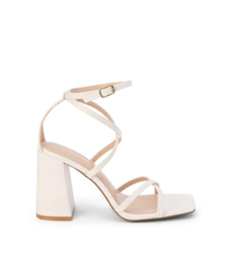 Abba Heeled Sandal - Bone Lizard