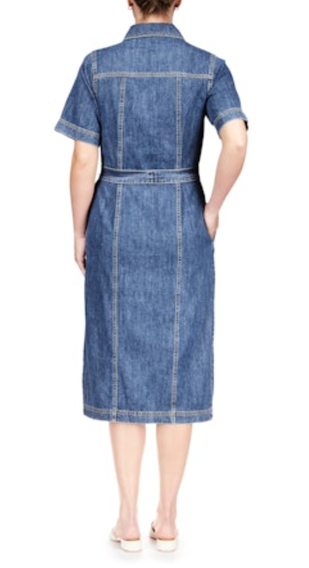 Alma Denim Midi Dress - Petals