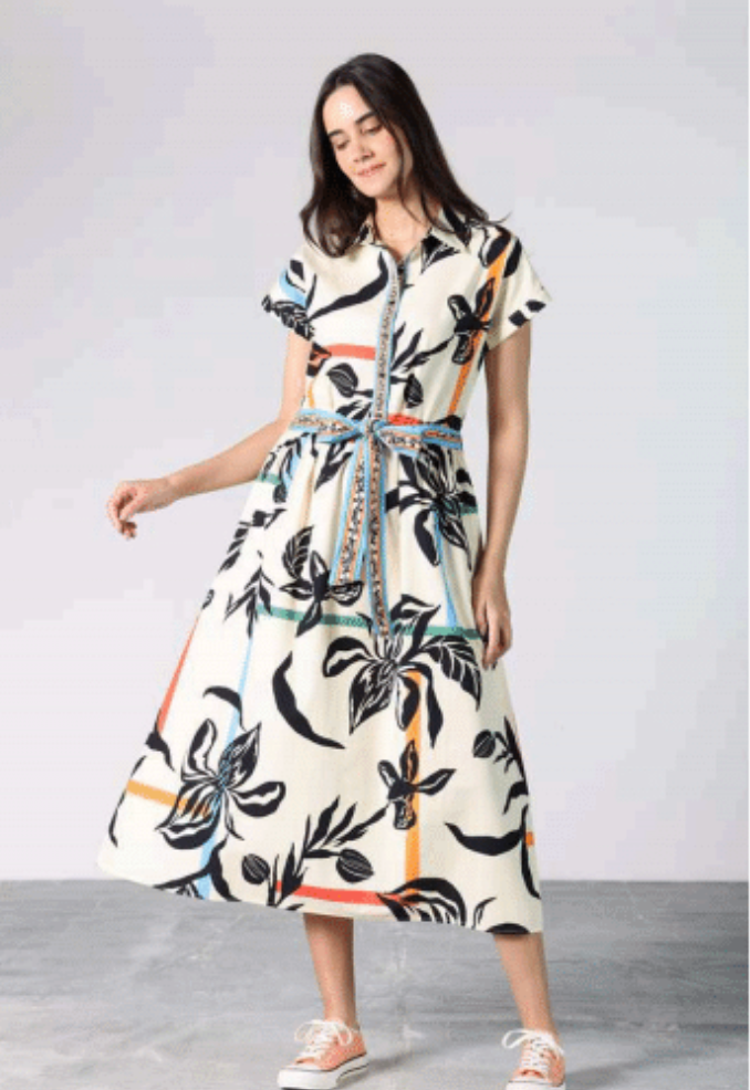 Rylie Dress - Striped Florals