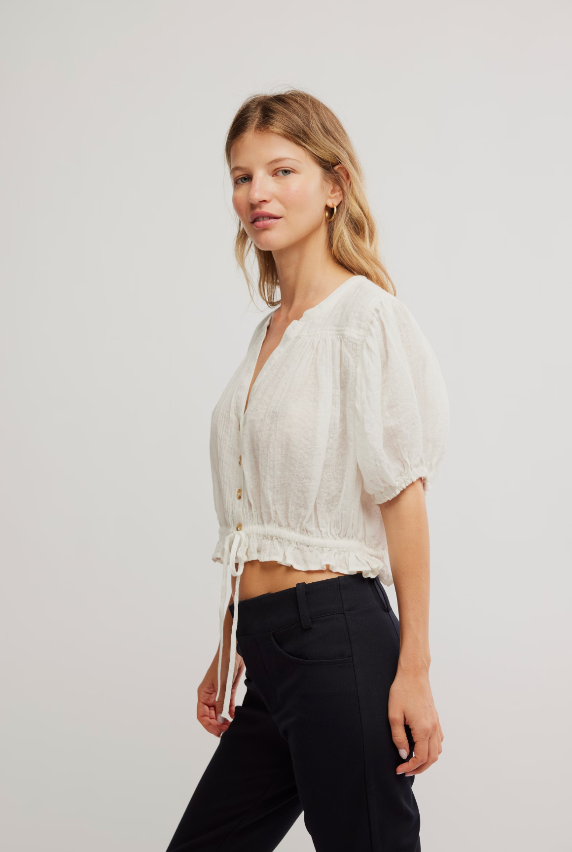 Free People Little Cloud Shirt - Clean Ivory