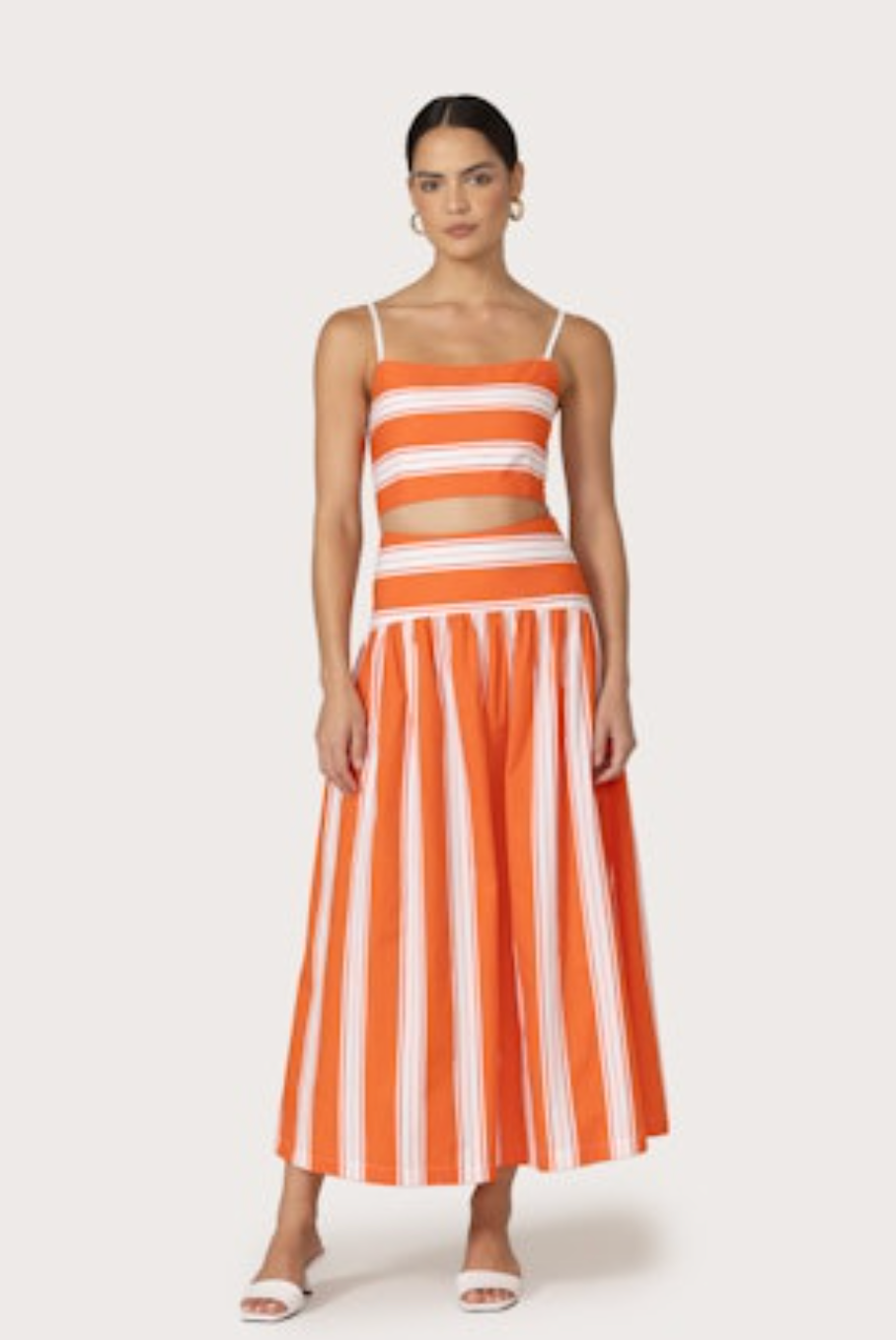 Oliver Poplin Skirt - Salsa Stripe