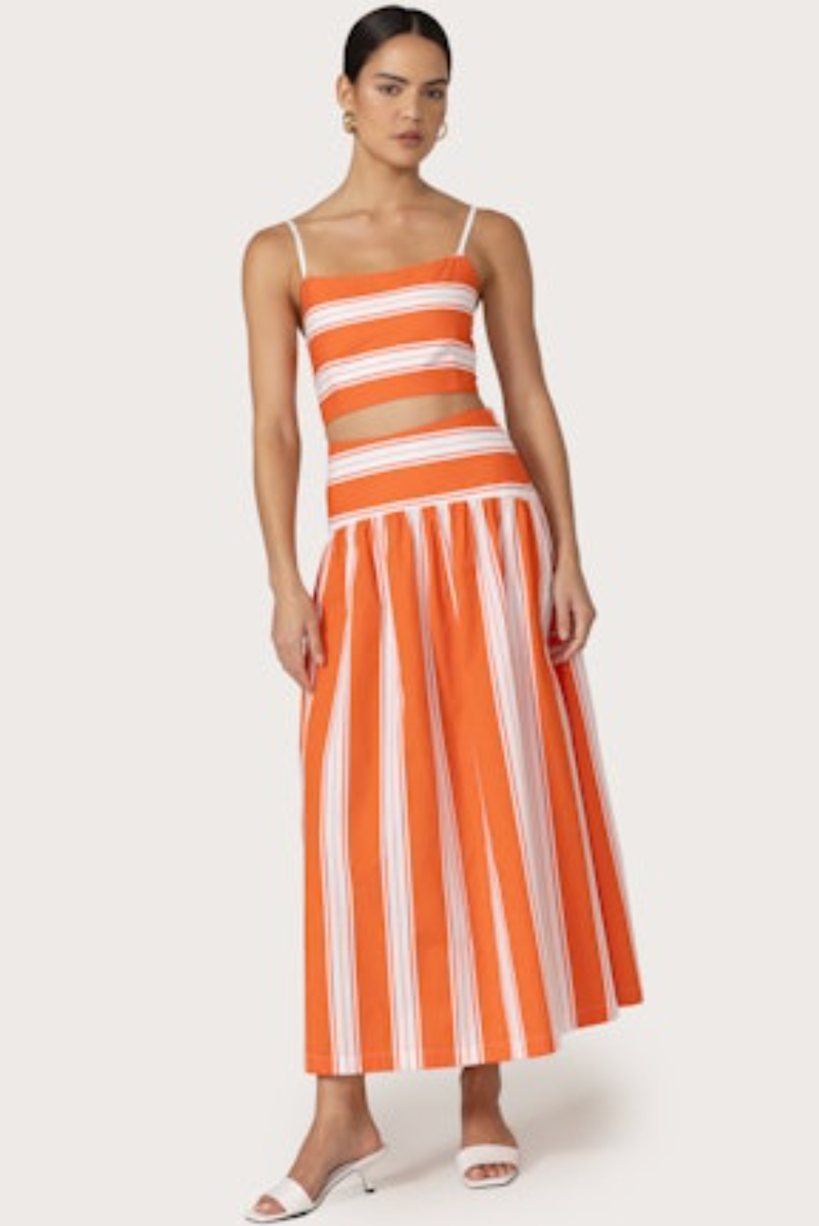 Oliver Poplin Skirt - Salsa Stripe