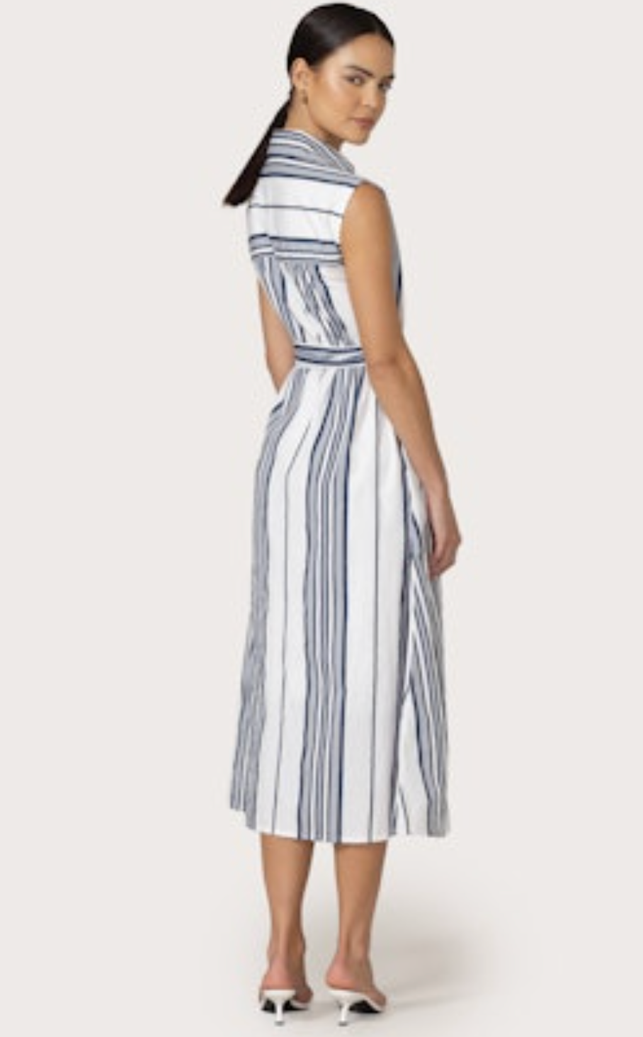 Chloe Belted Poplin Dress - Shadow Stripe