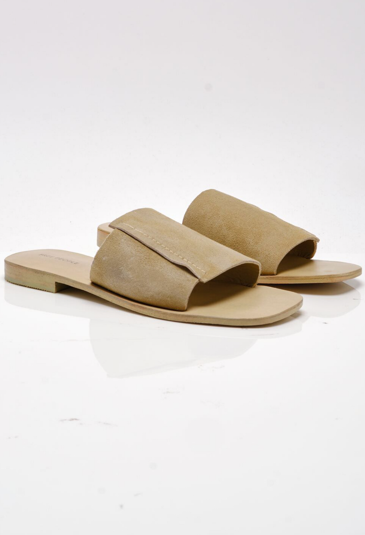 Free People Verona Slide Sandals - Oiled Silt Suede