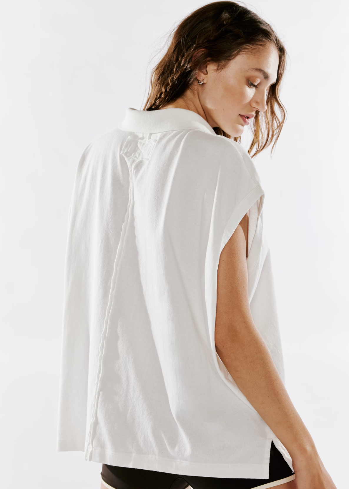 Free People Polo Top - Clean Ivory