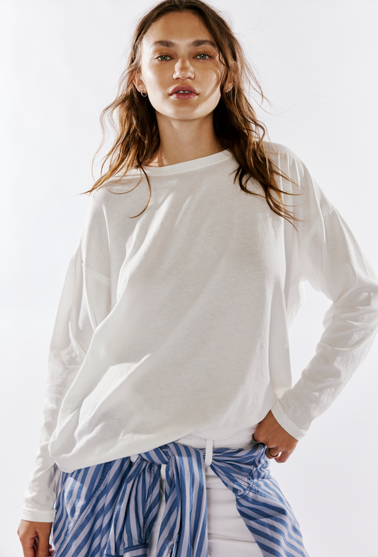 Free People Nina Long-Sleeve Tee Shirt - Ivory
