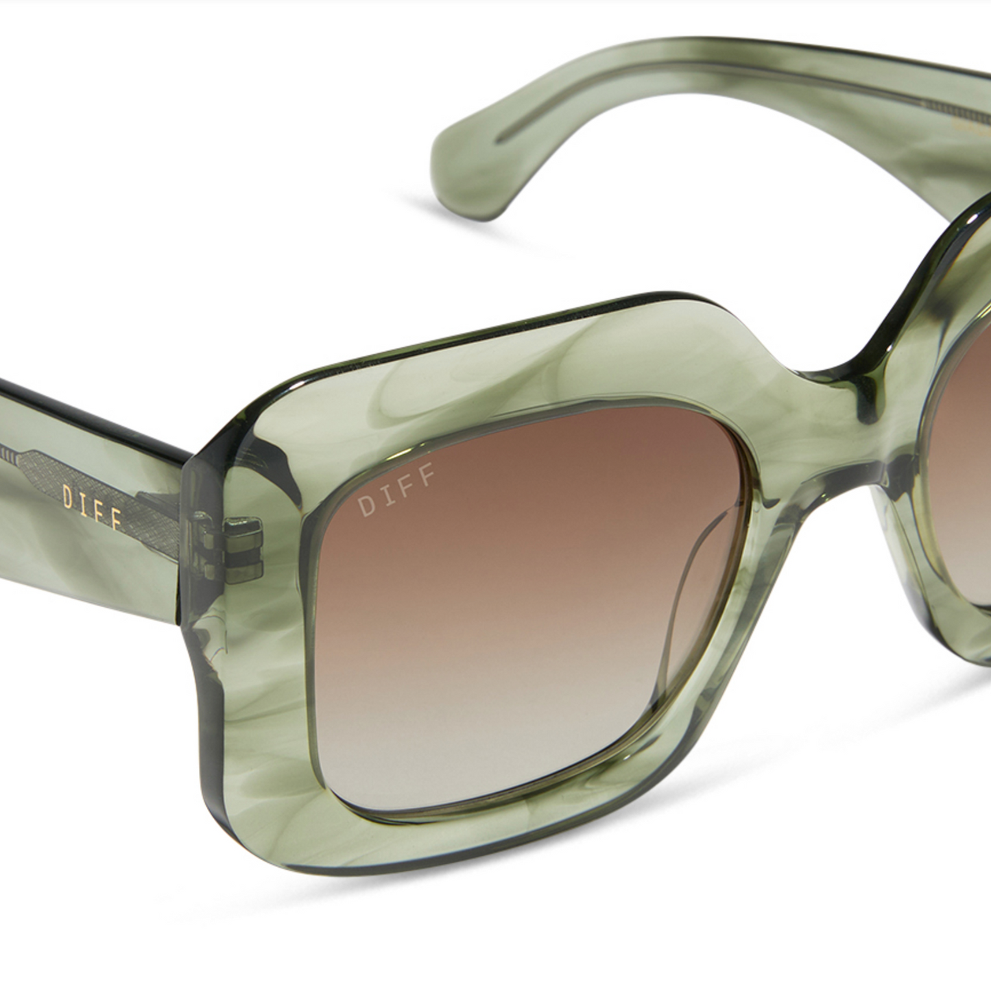 DIFF Eyewear Giada Cool Matcha Brown Gradient Polarized Sunglasses
