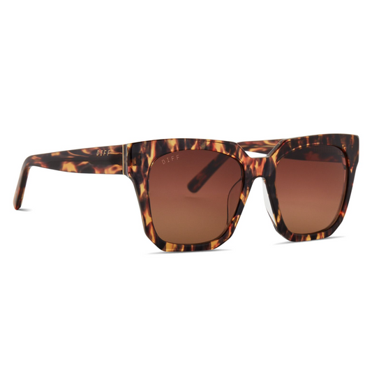 DIFF Eyewear - Ariana - Wild Tortoise Brown Gradient Polarized Sunglasses