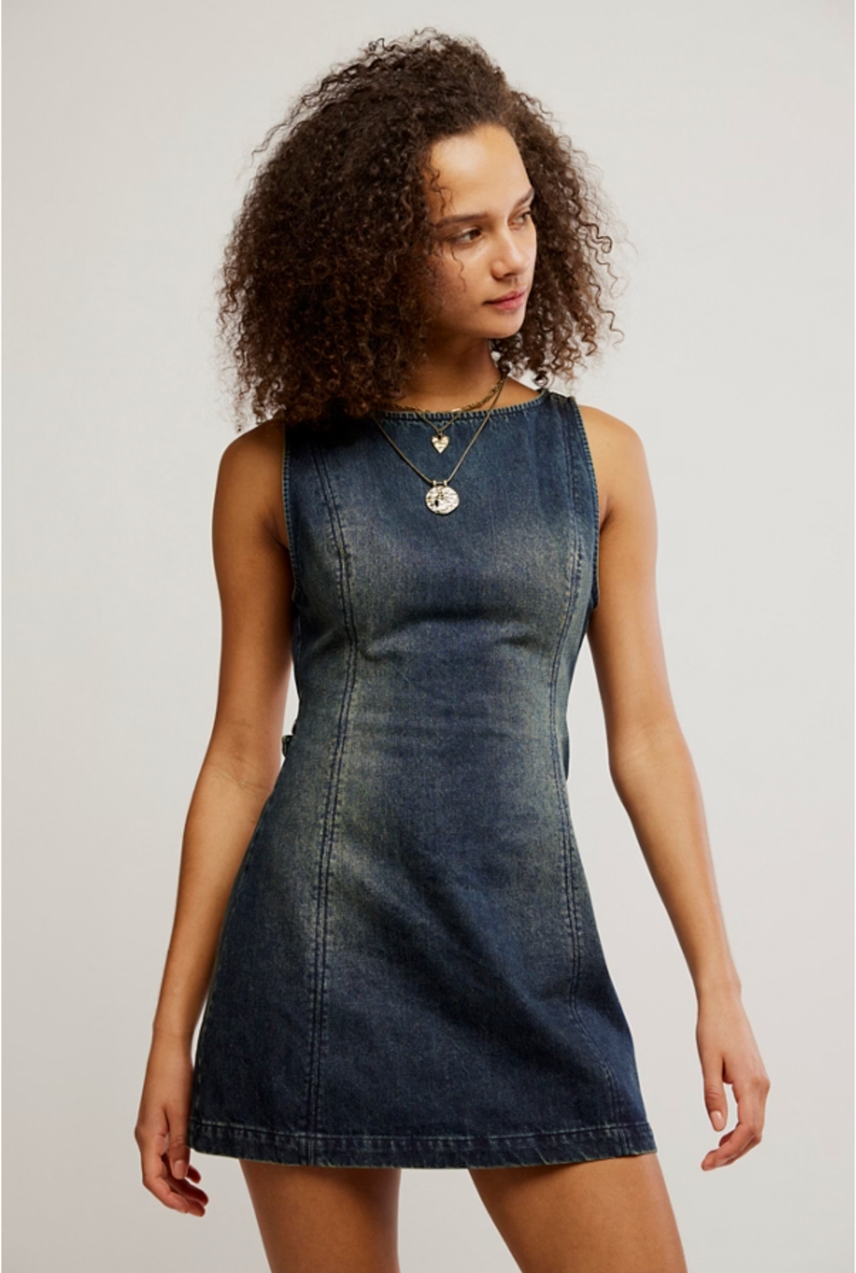 Free People Atlas Denim Mini Dress - Vintage Indigo