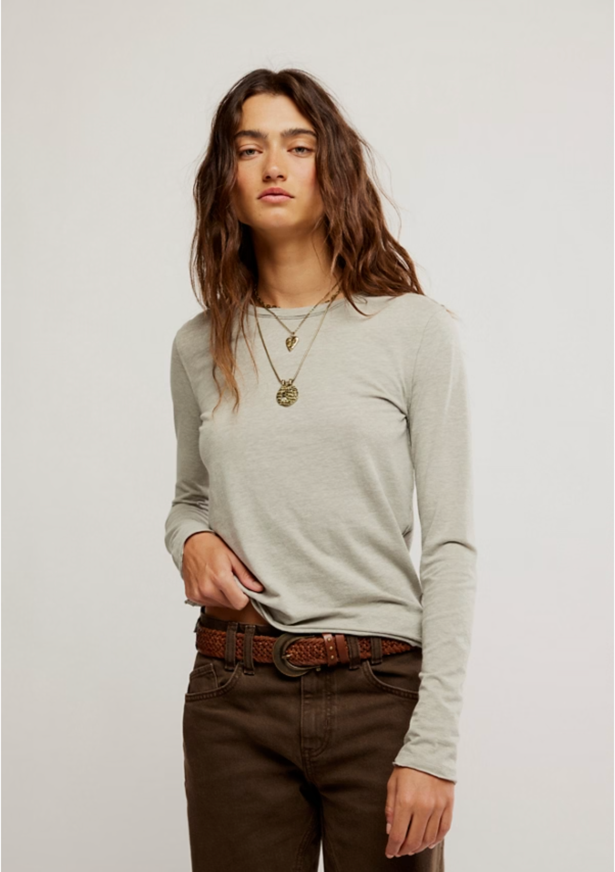 Free People Nova Long-Sleeve Tee Shirt - Caiman