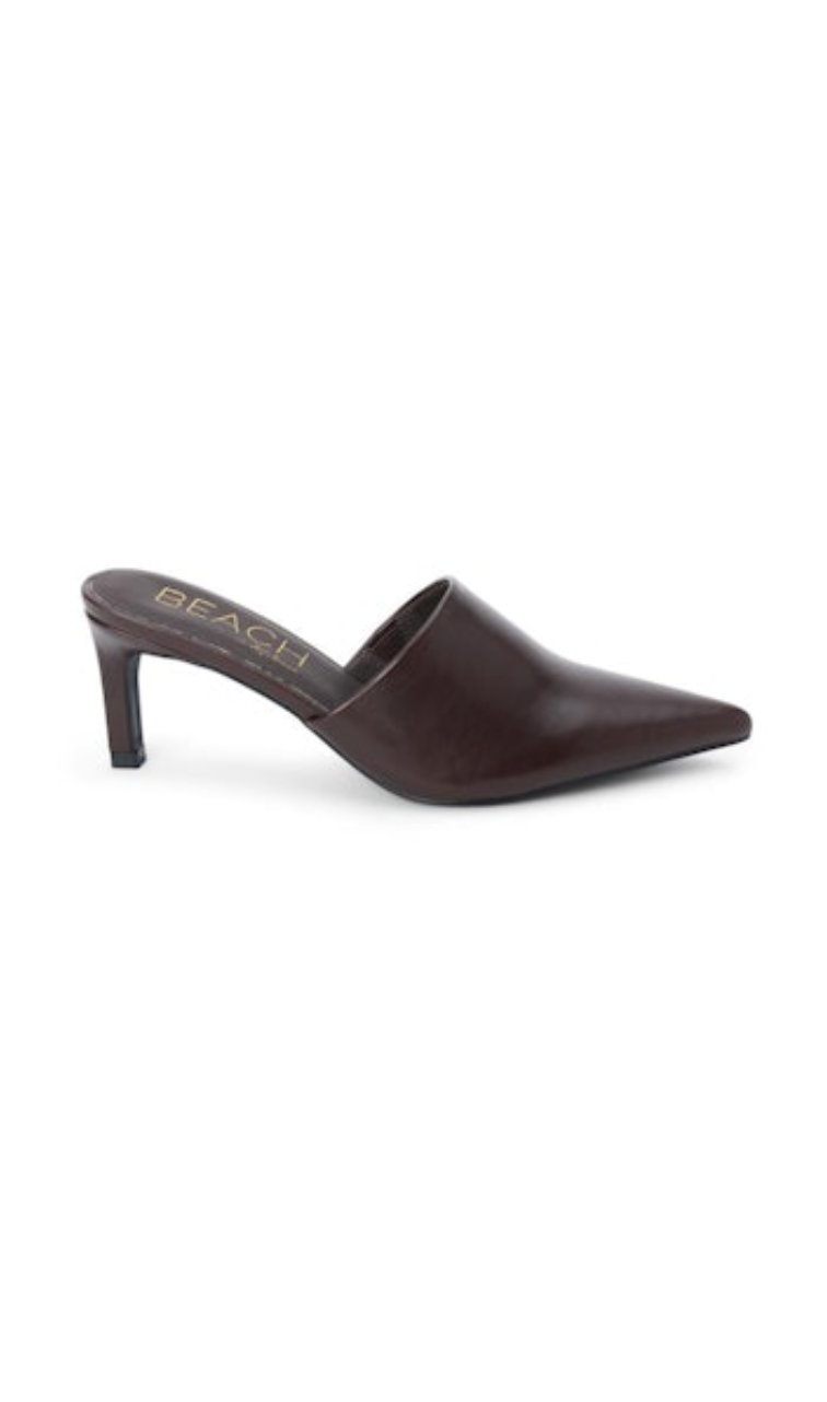 Garret Pointed Toe Heeled Mule - Coffee
