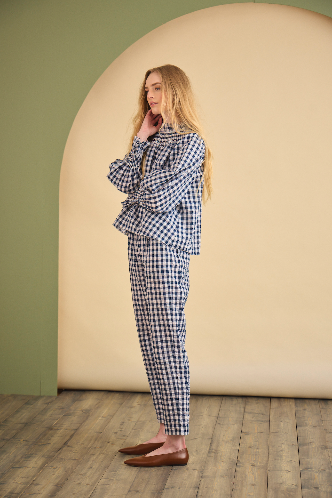 Hayes Blouse - Navy/White