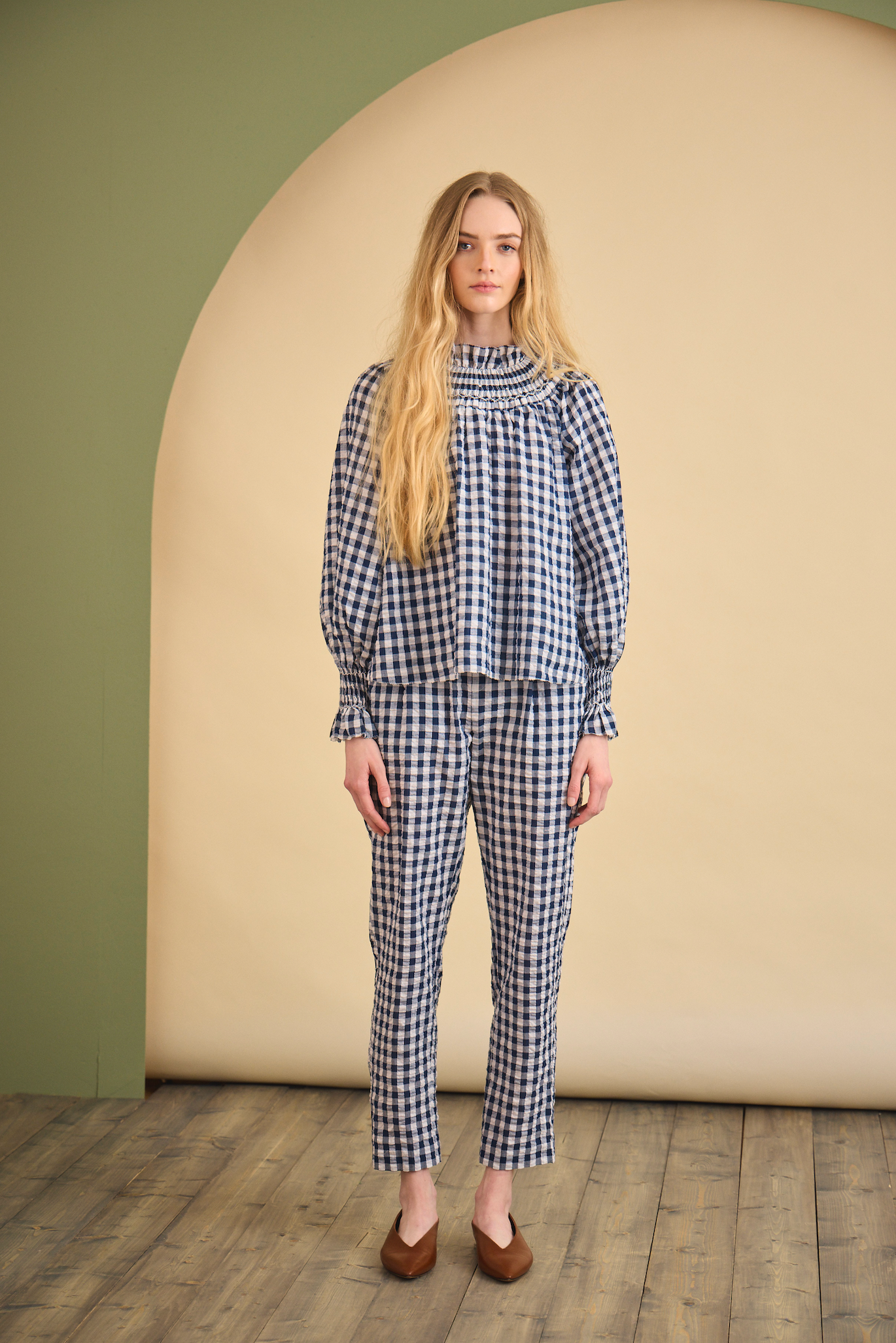 Hayes Blouse - Navy/White