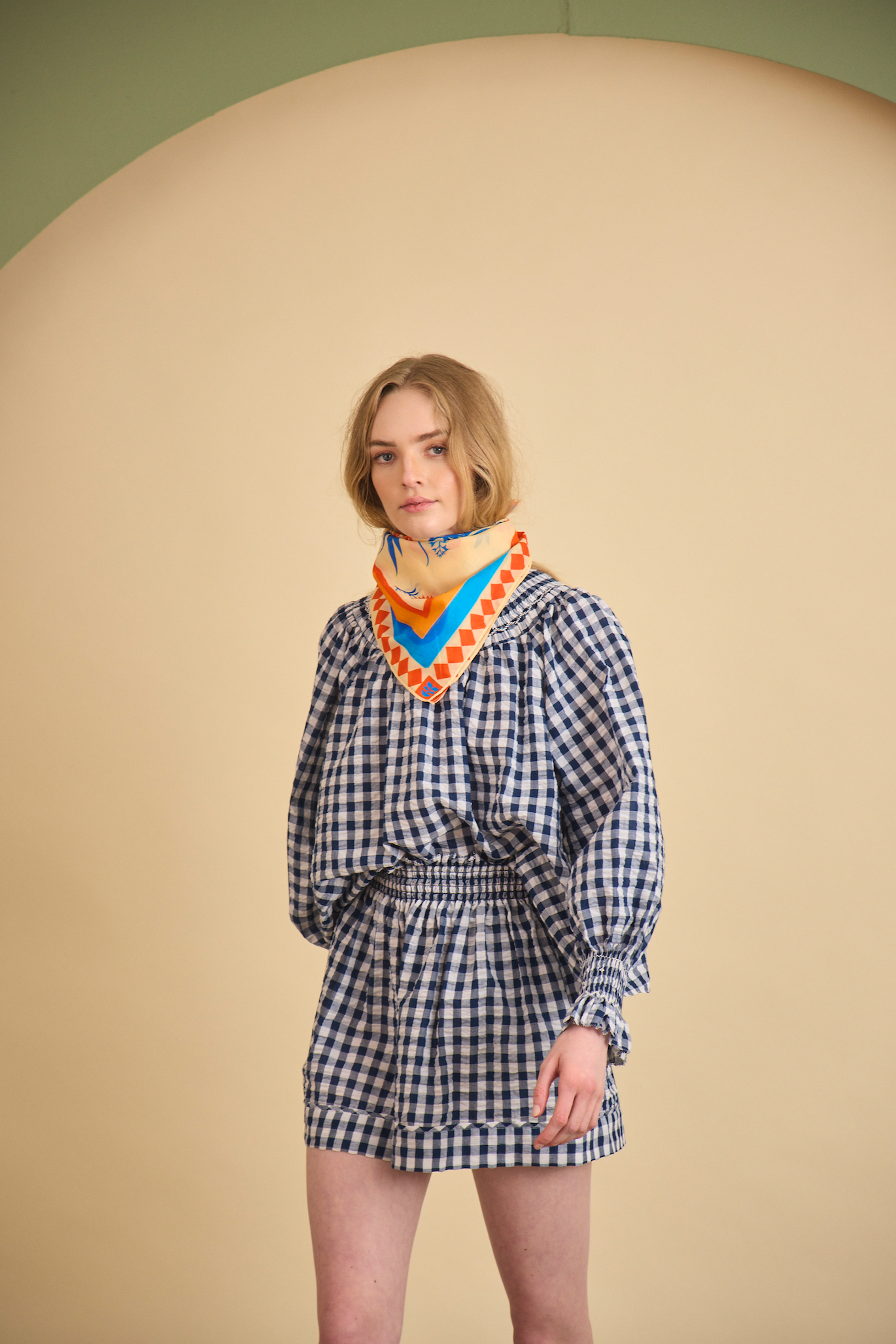 Hayes Blouse - Navy/White