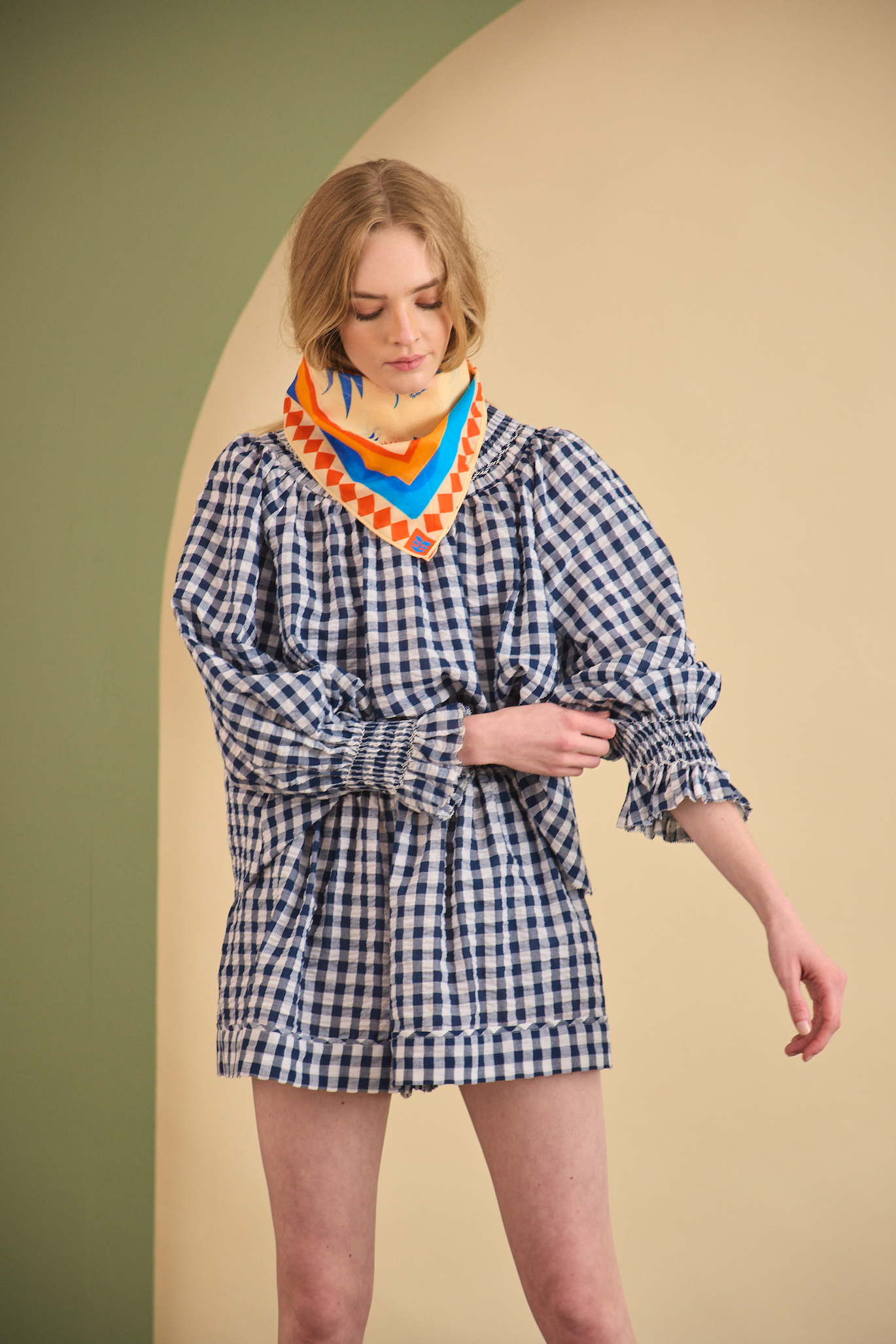 Hayes Blouse - Navy/White