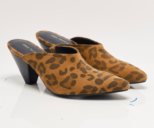 Free People Stellar Mules - Spotted Leopard Suede
