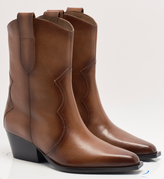 Free People Cat Nap Cowboy Boots - Saddle Leather