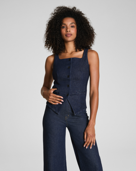 Spanx Denim Vest Top - Raw Indigo