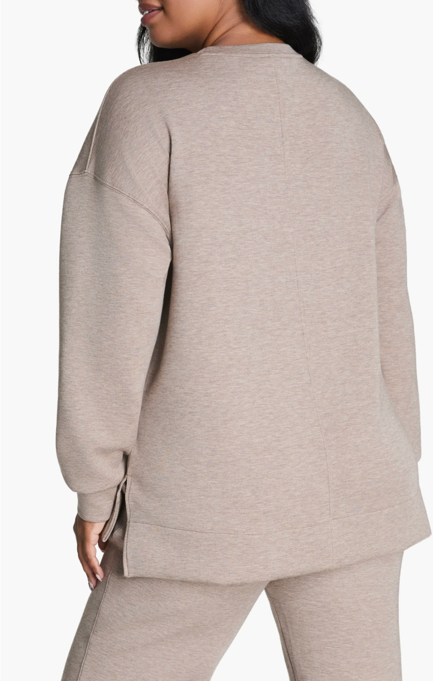 Spanx Brushed AirEssentials Crewneck Sweatshirt - Birch Heather