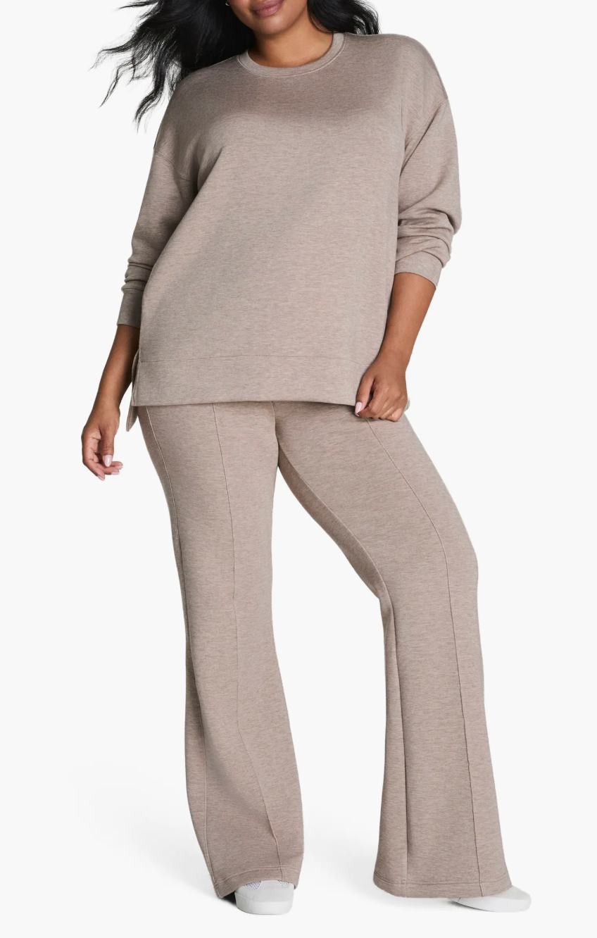 Spanx Brushed AirEssentials Crewneck Sweatshirt - Birch Heather