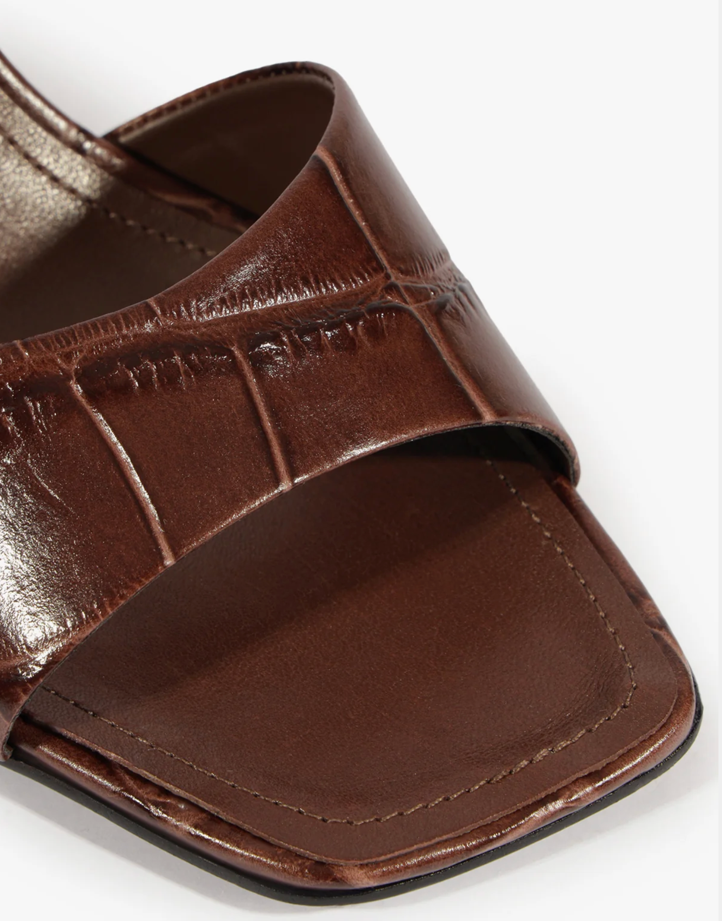 Schutz Posseni Croc Sandal - Root Brown
