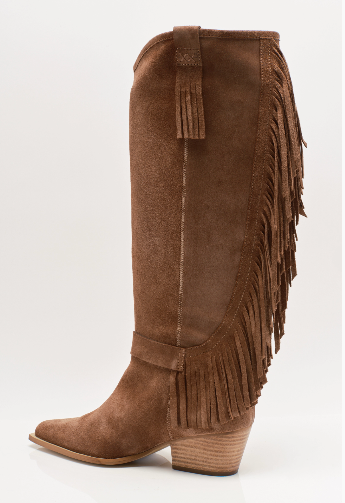 Free People Faith Fringe Western Boots - Faded Saddle Suede