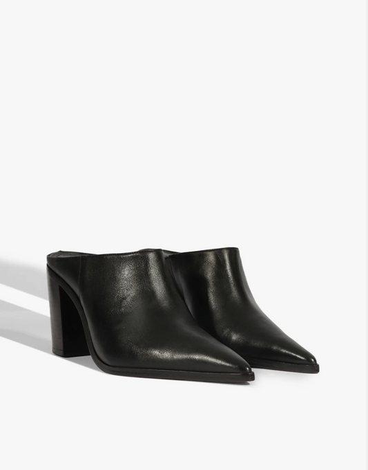Schutz Mikki Mule Leather Pump Shoe - Black
