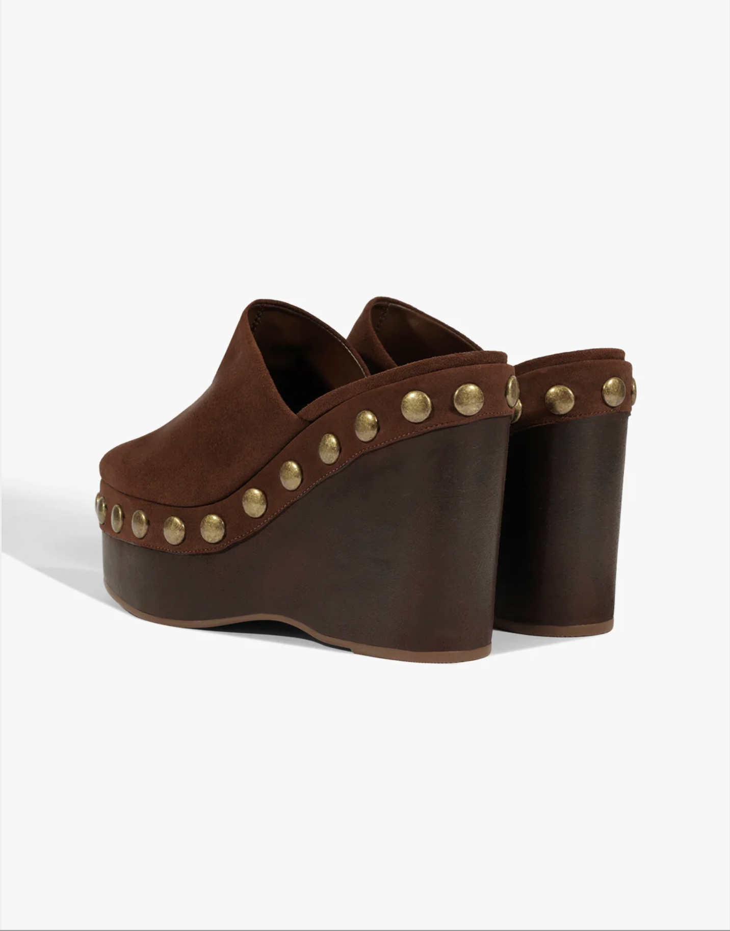 Schutz Sierra Studs Suede Pump Shoe - Root Brown