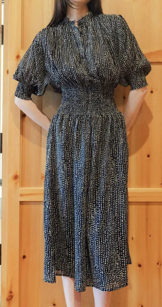 Cynthia Maxi Dress - Navy Dot