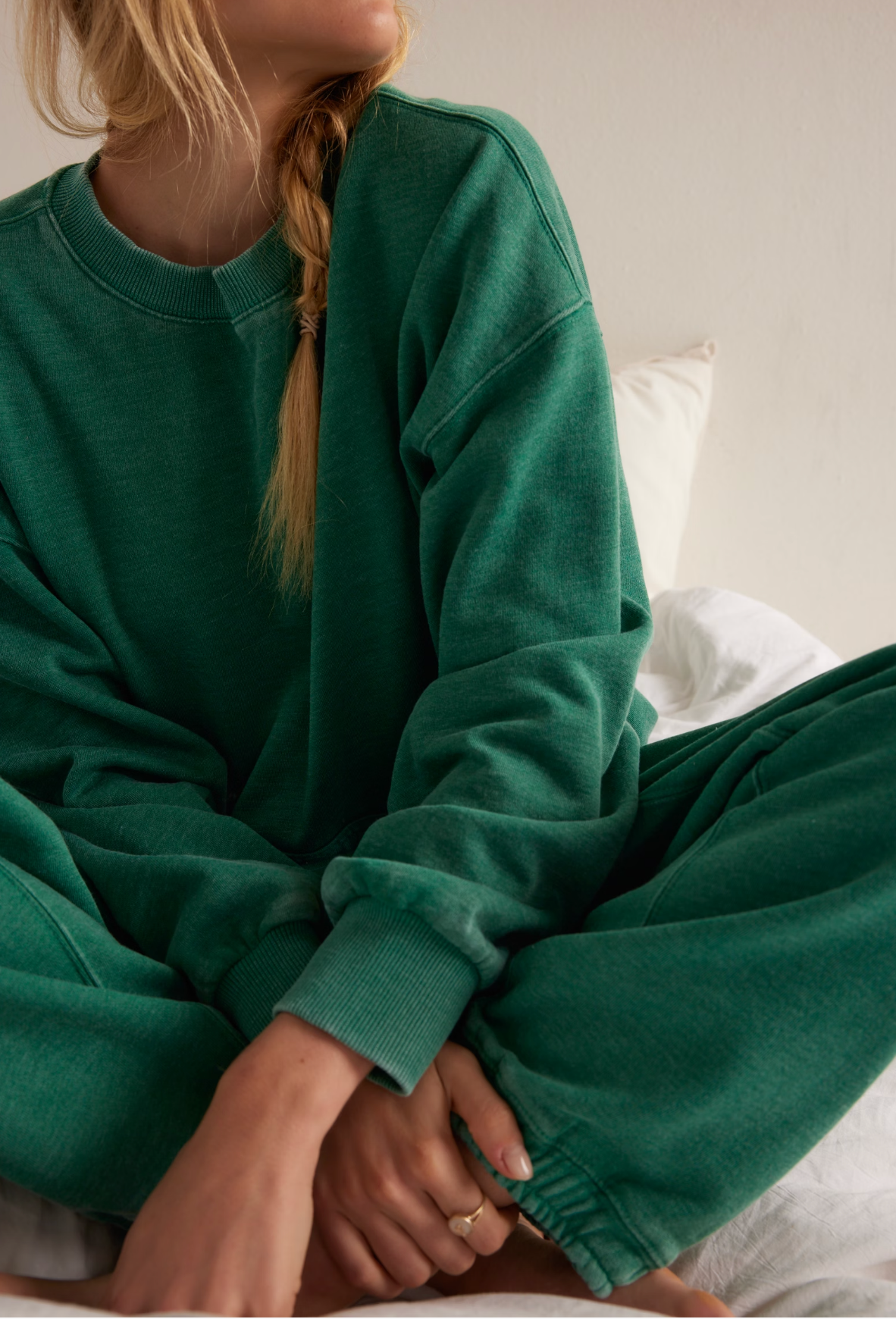 Free People Slow It Down Pullover - Rainforest Moss