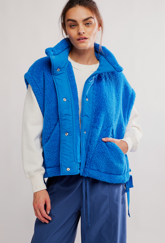 Free People Scout It Out Vest - Light Cobalt