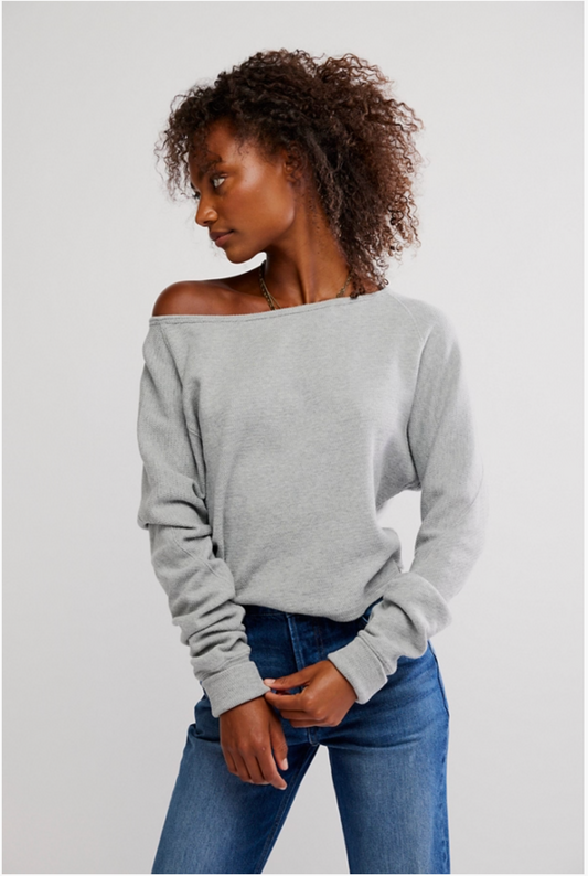 Free People Jess Long Sleeve Shirt - Heather Grey