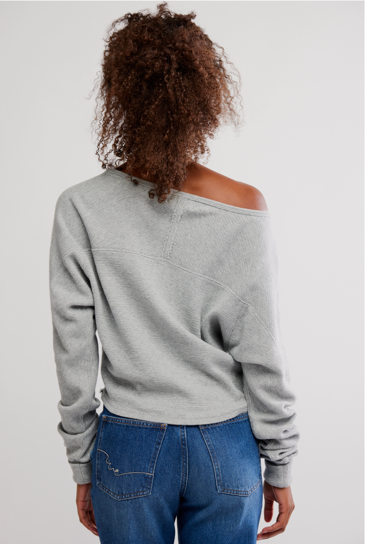 Free People Jess Long Sleeve Shirt - Heather Grey