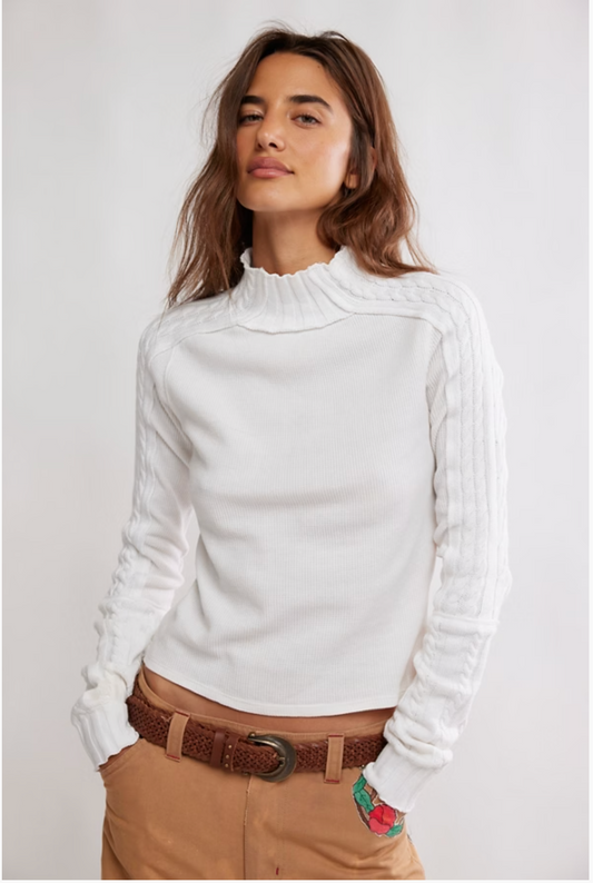 Free People Breezy Swit Top - Ivory