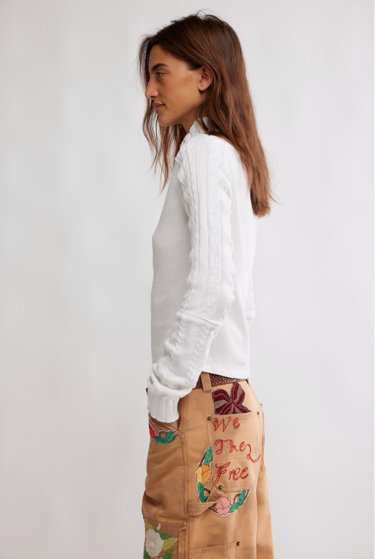 Free People Breezy Swit Top - Ivory