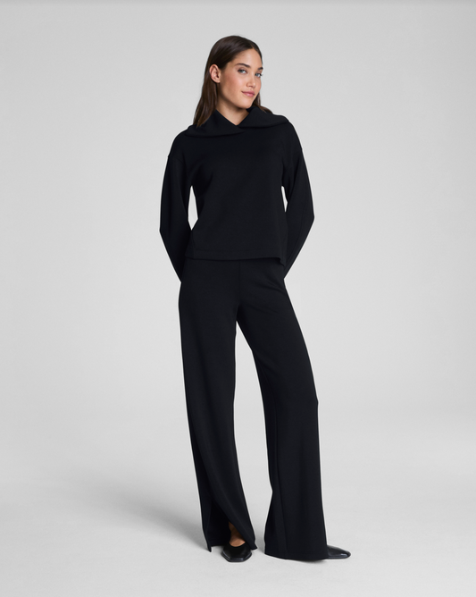 Spanx AirEssentials Zero Waistband Wide Leg Pants - Very Black