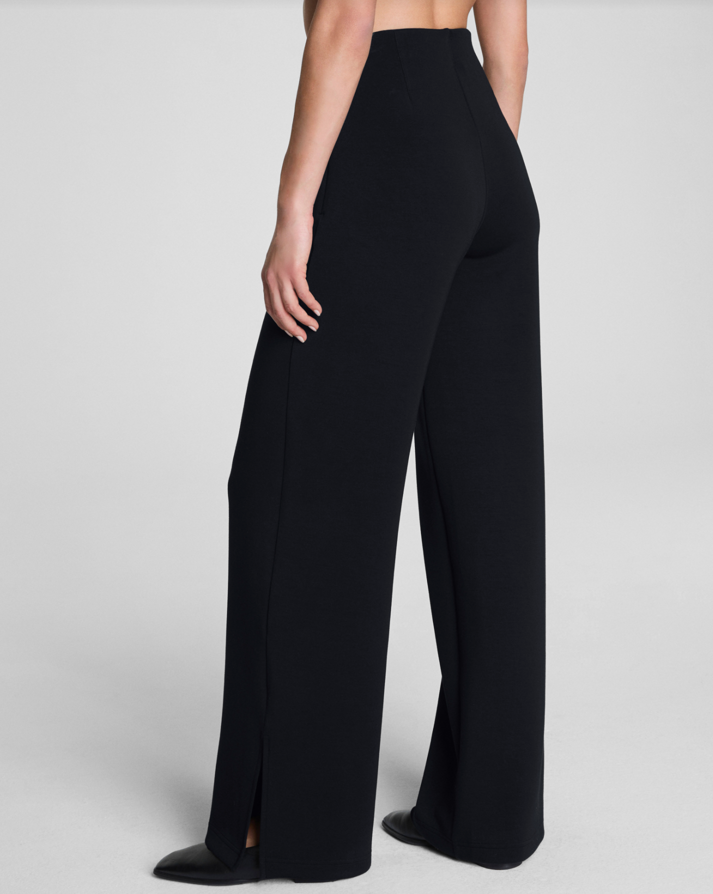 Spanx AirEssentials Zero Waistband Wide Leg Pants - Very Black