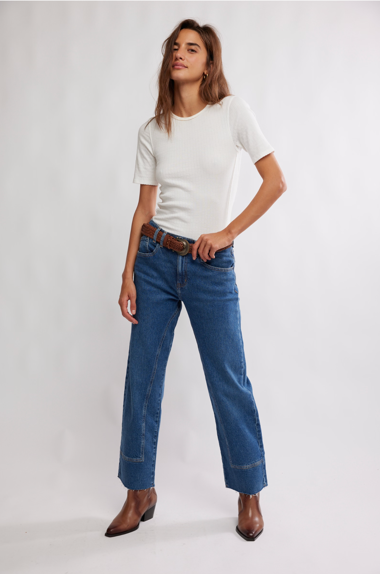 Free People Risk Taker Mid-Rise Straight Jean - Be Bold