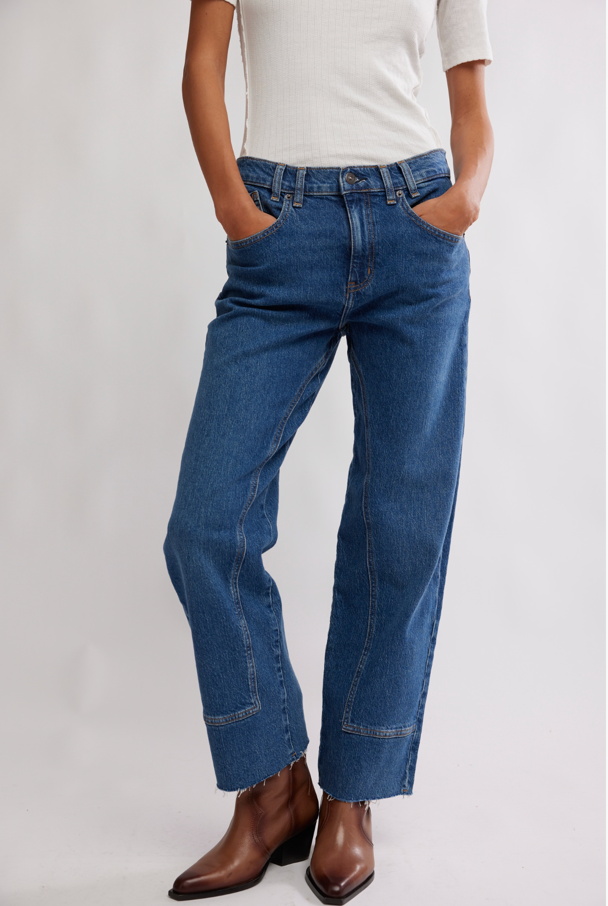 Free People Risk Taker Mid-Rise Straight Jean - Be Bold
