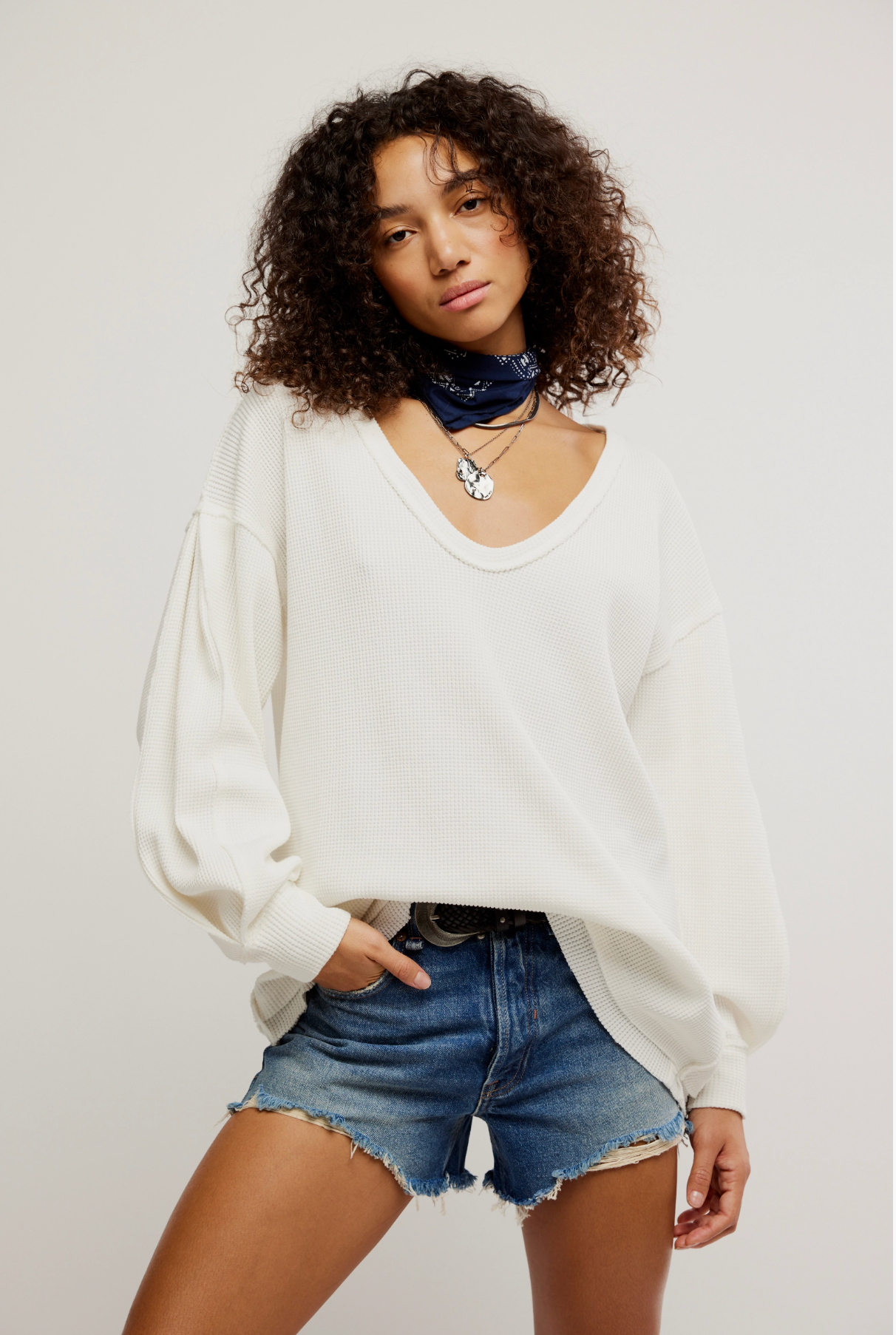 Free People Coast 2 Coast Thermal Top - Clean Ivory