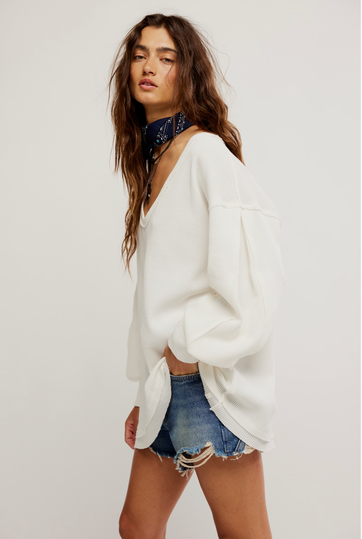 Free People Coast 2 Coast Thermal Top - Clean Ivory