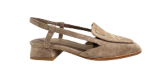 Monty Slingback Shoe - Taupe Stud